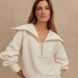Varley Vine Half-Zip Pullover | Oatmeal Neutral Luxe Athleisure
